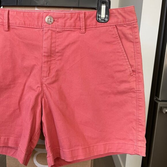 Eddie Bauer Legend Wash Stretch Slightly Curvy Cotton Shorts Cayenne Red Sz 8 - Picture 2 of 9